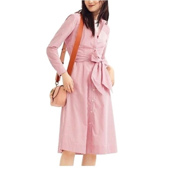 J. Crew Dresses & Skirts - NWOT J.Crew Poplin Cotton Tie Waist Pocket Shirt Dress